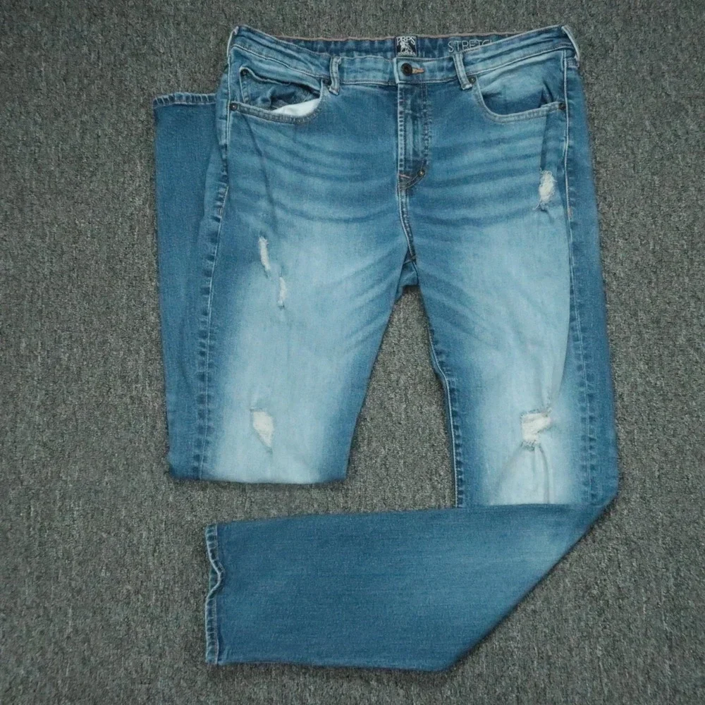 PRPS Jeans Mens 36x34 Indigo‎ Blue Le Sabre Fit 5 Pocket Denim Distressed